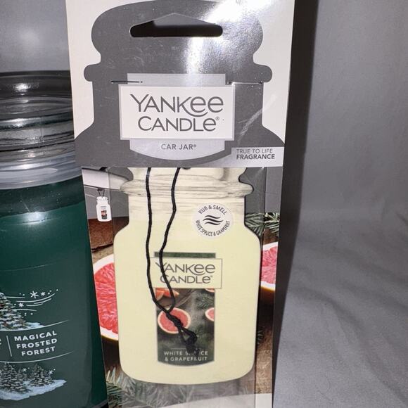 Yankee Candle FROSTED FOREST 2-Wick 20oz Jar Candle, CINNAMON Jar & Car Jar NEW - Picture 4 of 6